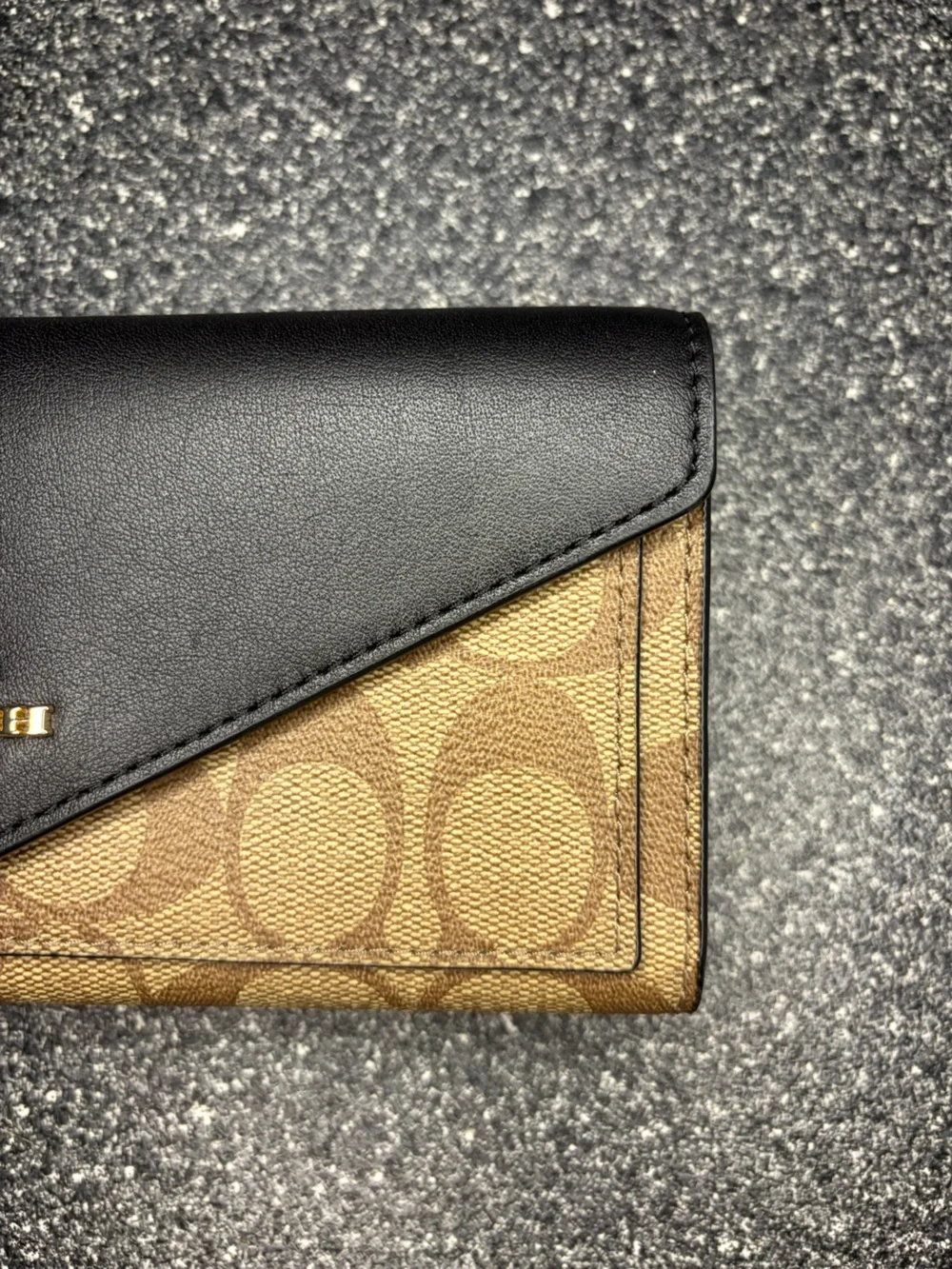 Coach Two-Tone Signature Canvas & Black Leather Wallet - Picture 4 of 8